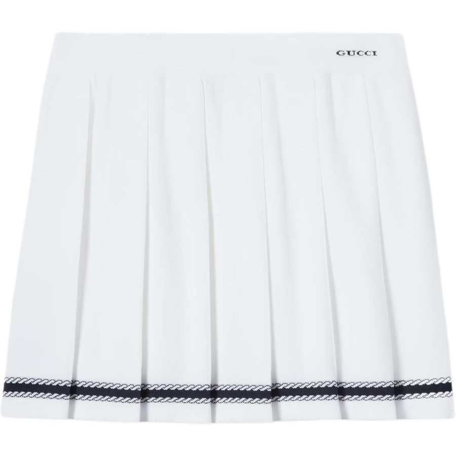 GUCCI Stretch Cotton Skirt With Intarsia