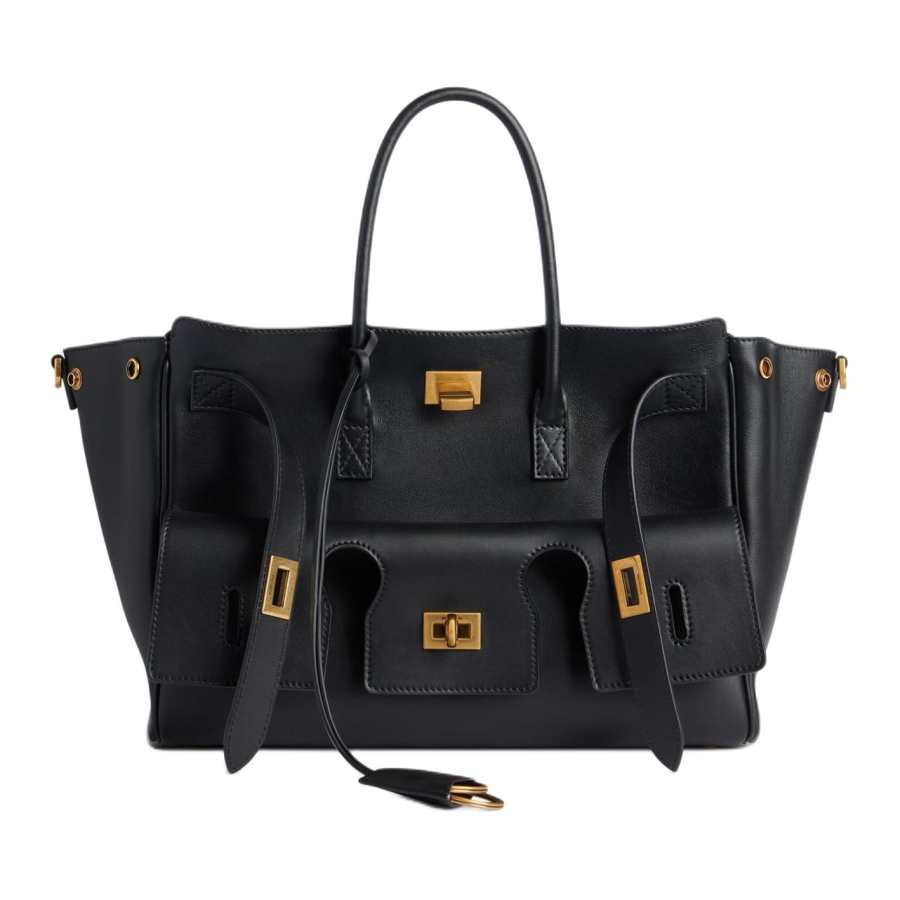 Balenciaga Smooth Cow Leather Shoulder Bag, Crossbody Bag, Handbag Small Women's Black