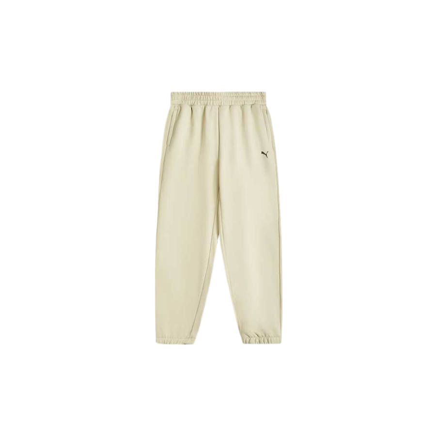 PUMA Wide Casual Pants Women's Ecru Moderate Cuffed Pants