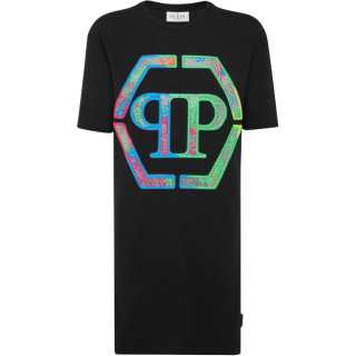 PHILIPP PLEIN Logo-embellished Cotton T-shirt Dress