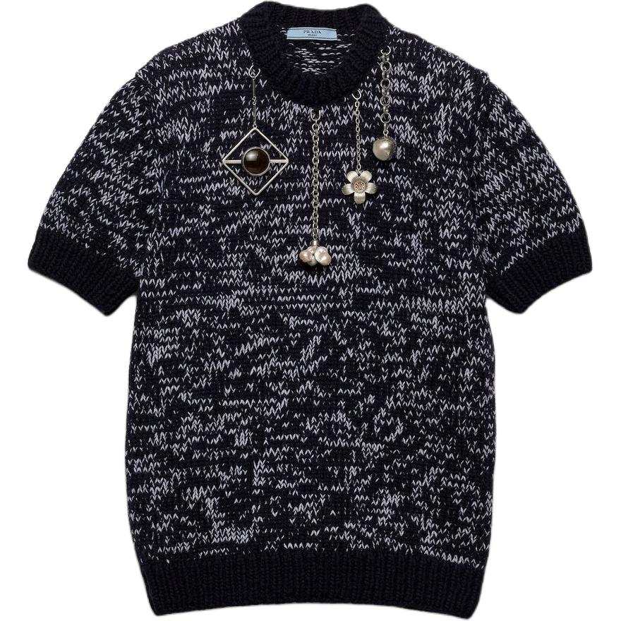 PRADA Prada Pendant-Detailed Short-Sleeved Jumper