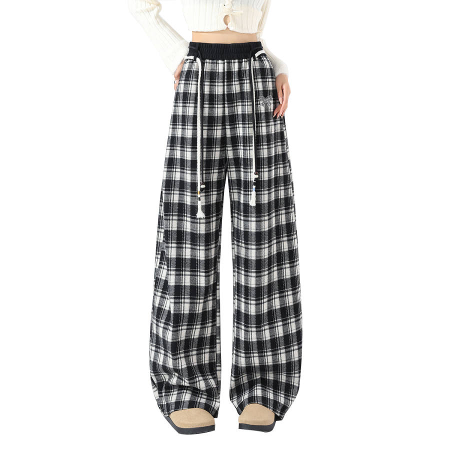 Tonlion Casual Pants Women's Moderate Wide Leg Pants