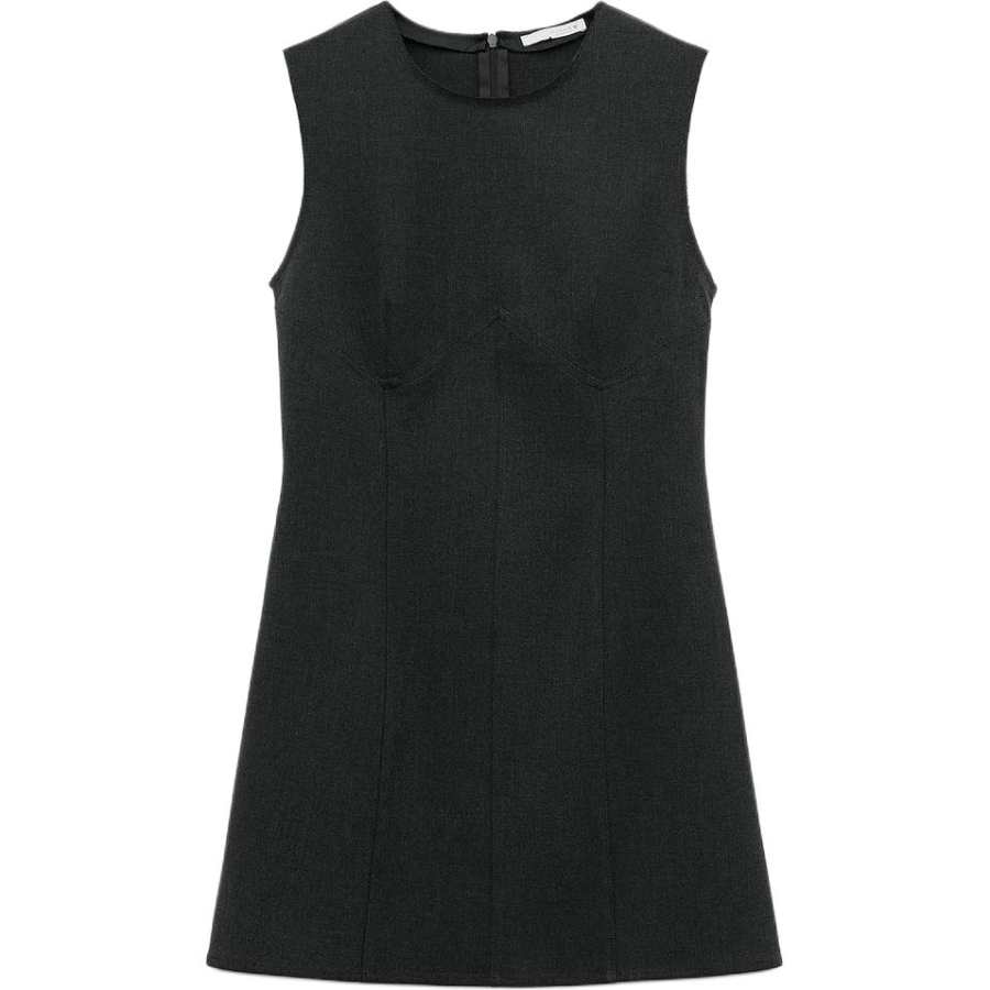 ZARA Sleeveless Dresses Women's Gray Crew Neck Moderate