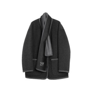 ELLE Coats Women's Scarf Collar Thickened Straight Fit