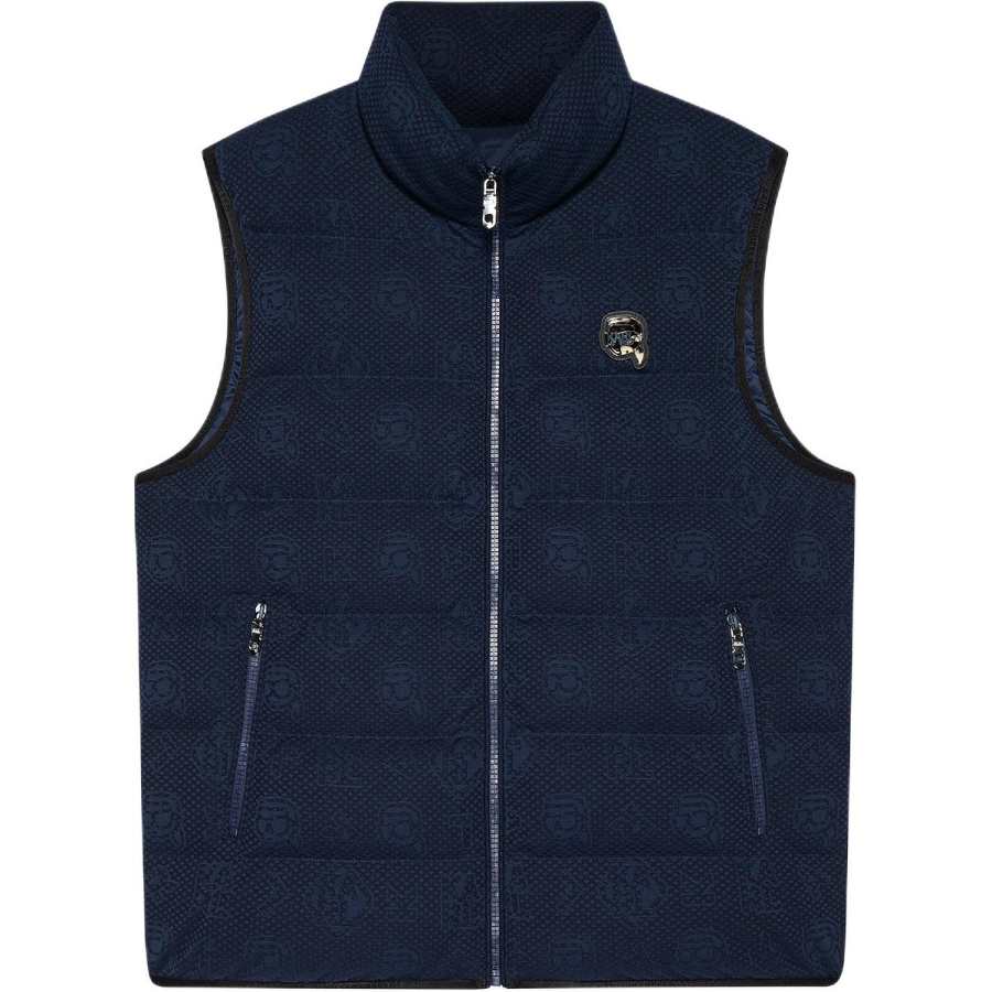 KARL LAGERFELD / Karl Lagerfeld Jeans Down Vests Men's Royal Blue Stand Collar Without Hood Moderate Other