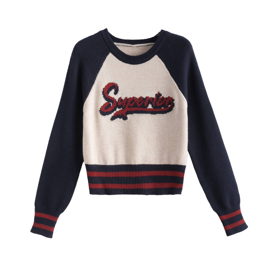 Tonlion Knitwear Women's Navy Blue Crew Neck Moderate Other