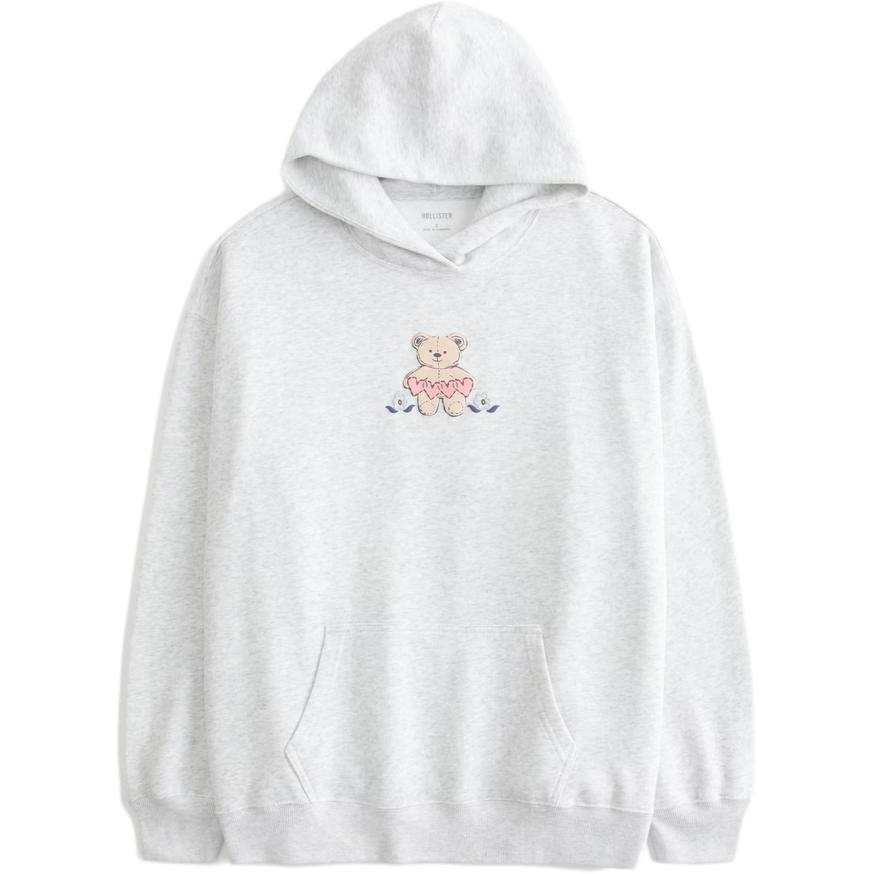 Hollister/ Sweatshirts Women's White Hooded Moderate Regular