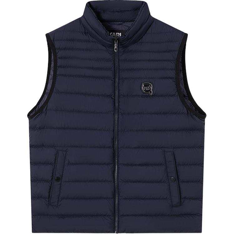 KARL LAGERFELD / Karl Lagerfeld Jeans Down Vests Men's Navy Blue Stand Collar Moderate Other