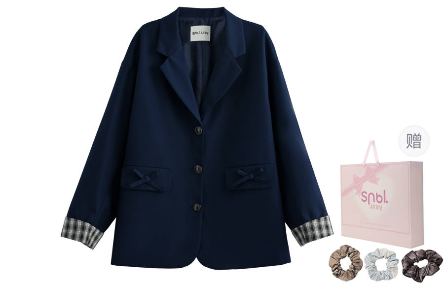 SNBL Business Suits Women's Navy Blue Suit Collar Moderate