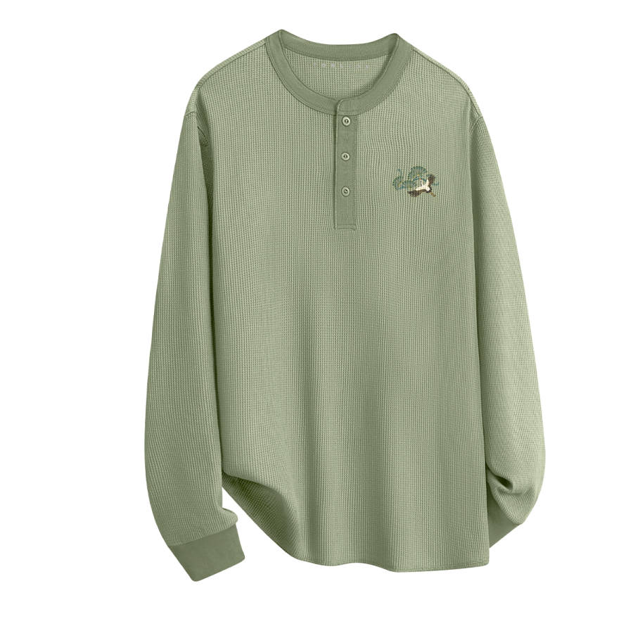 Tonlion T Shirts Men's Henry Collar Moderate