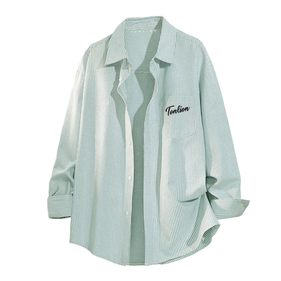 Tonlion Shirts Unisex Lapel Moderate Shirt