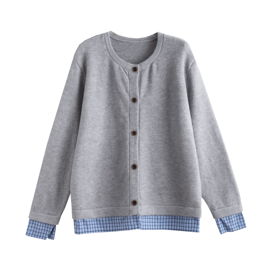 Tonlion Knitwear Women's Medium Heather Gray Crew Neck Moderate