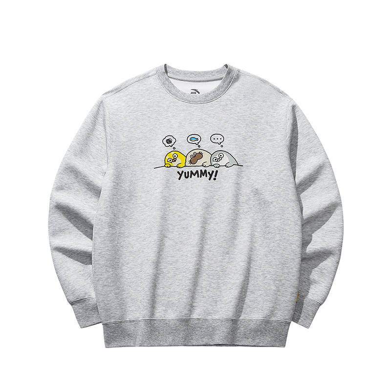 ANTA Sweatshirts Unisex CDWDD14 Gray Heather Gray 1 Crew Neck Moderate