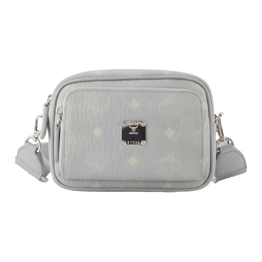 MCM VisetosAren Nappa Leather Trim Crossbody Bags Extra Mini Women's Gray