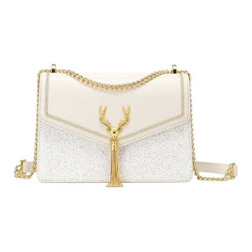 JUST STAR Leather Small Square Bag, Envelope Bag, Underarm Crossbody Bag, Shoulder Bag Regular Women's Multicolor