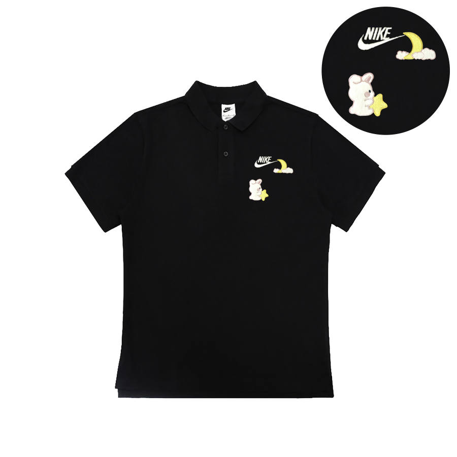 Nike Nike Polo Shirts Unisex Black Polo Collar Moderate Straight Fit