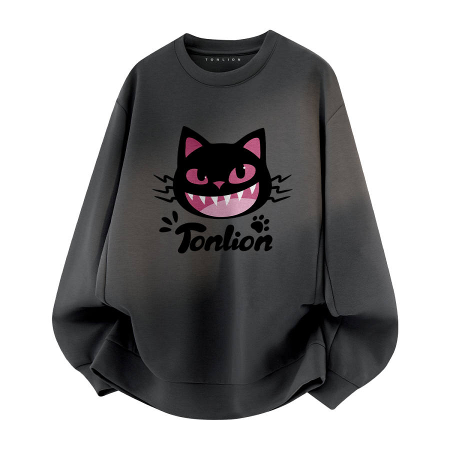 Tonlion Sweatshirts Unisex Crew Neck Moderate Regular