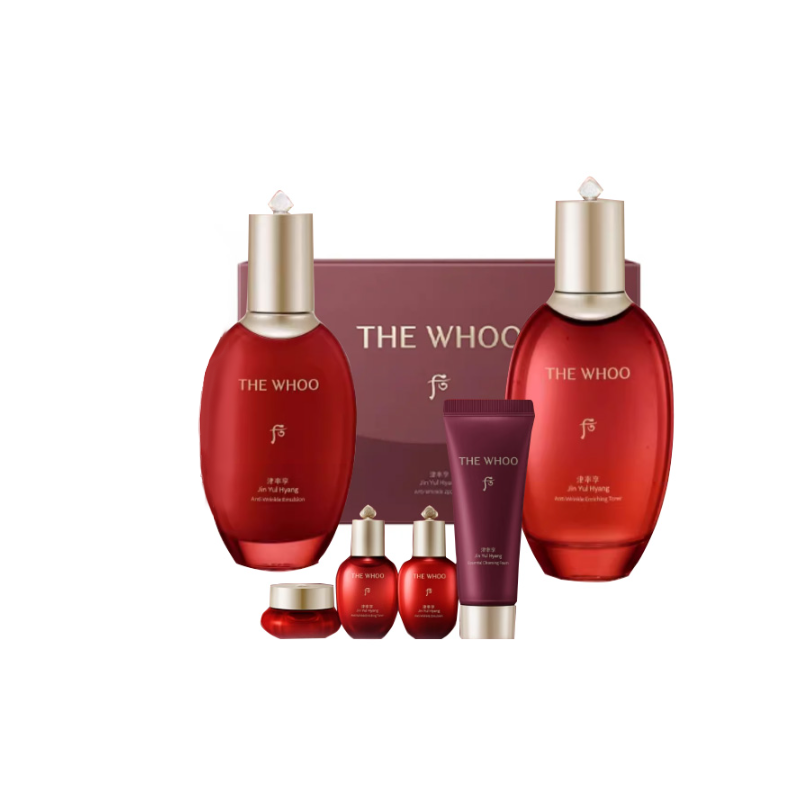 The History Of Whoo New Version Jin Li Heng, Red Fragrance Water With Firming Milk Skincare Product Gift Box Set