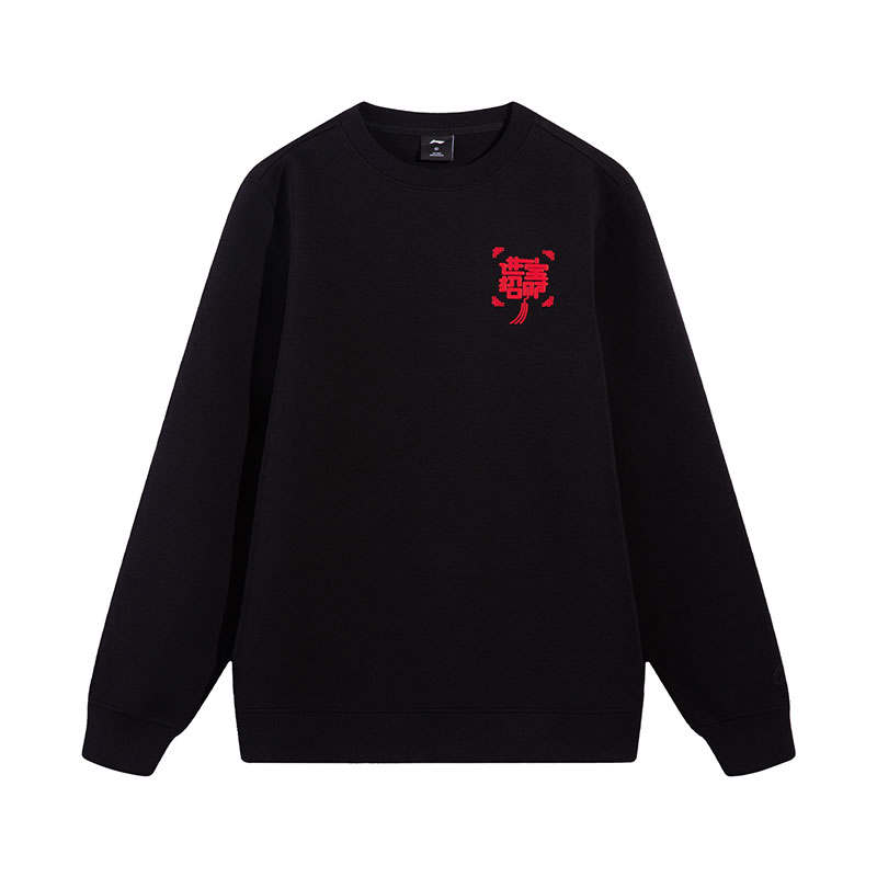 Li-Ning Li Ning Sweatshirts Men's Black Crew Neck Moderate