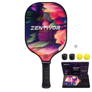 Zentivor Zanwu, Neon, Good Looking Carbon Fiber Pickleball Paddles Pickleball Unisex Matte Head With Rotating Surface