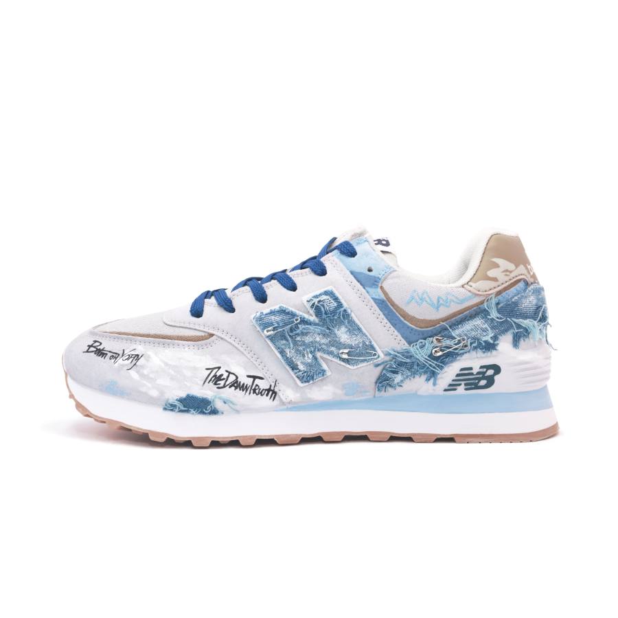 New Balance New Balance NB 574 Cushioning Abrasion Resistant Support Low top Running Shoes Unisex Blue