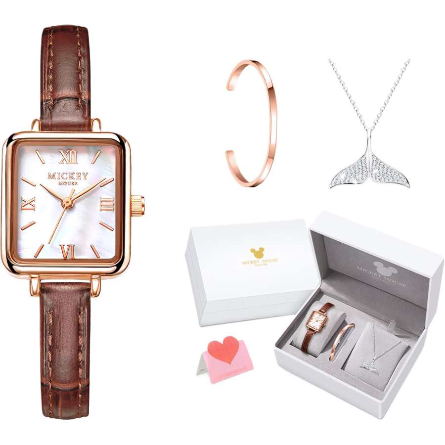 Disney Vintage Small Brown Watch Collection Fashion Affordable Luxury High End Elegance Women's Quartz Movement