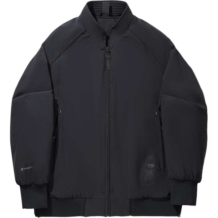 Li-Ning Li Ning Puffer Jackets Men's Black Baseball Collar Moderate Puffer Jacket