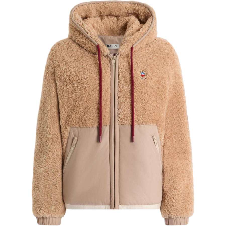 BALLY Velvet Jackets Women's Light Umber Hooded Non Detachable Moderate