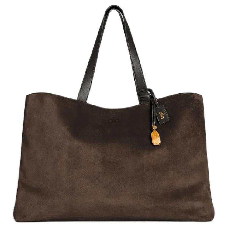 Alo Yoga Calfskin Tote Bag, Shopping Bag, Handbag, Shoulder Bag Unisex Coffee