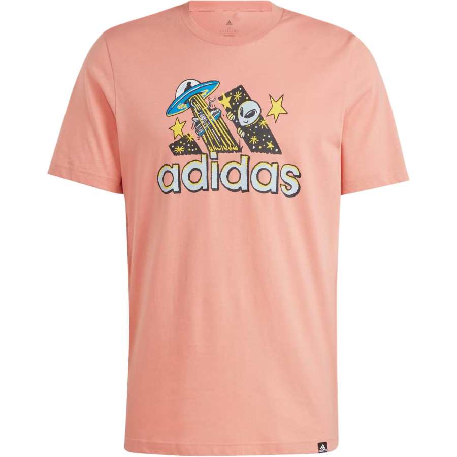Adidas Adidas Clothing T Shirts Men's Orange Crew Neck