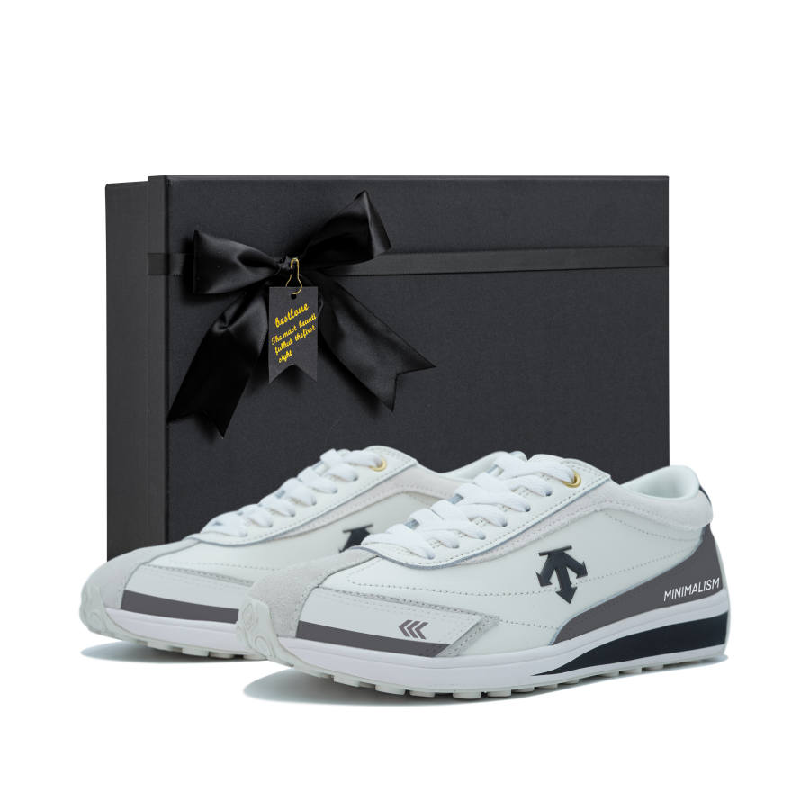 DESCENTE Cron Racer Abrasion Resistant Low top Casual Shoes Unisex Gray White