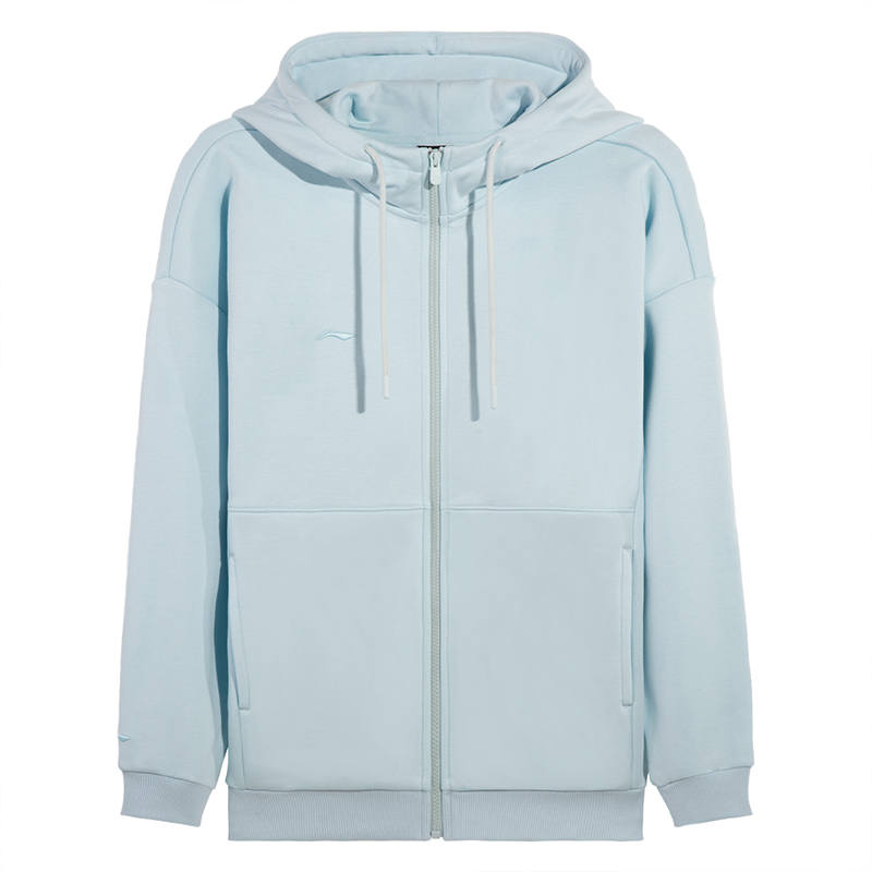 Li-Ning Li Ning Sweatshirts Women's Light Belly Blue Crew Neck Moderate Cardigan