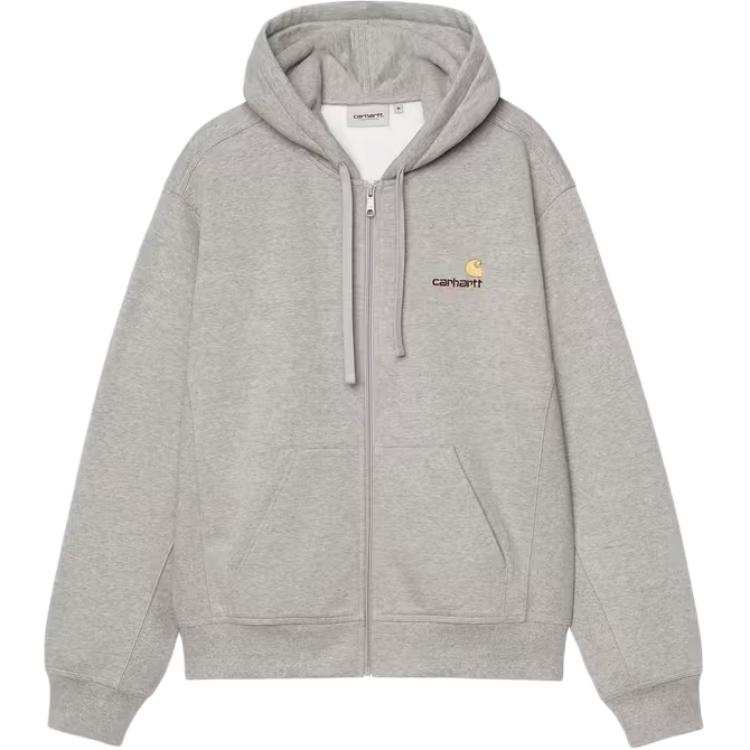 Carhartt Wip Logo Embroidered Drawstring Zip-Up Hoodie