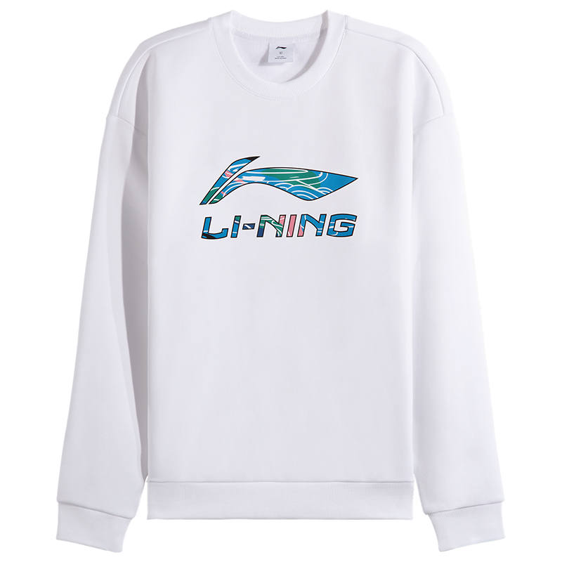 Li-Ning Li Ning Sweatshirts Men's White Crew Neck Moderate