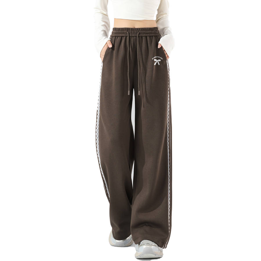 Tonlion Casual Pants Women's Moderate Wide Leg Pants