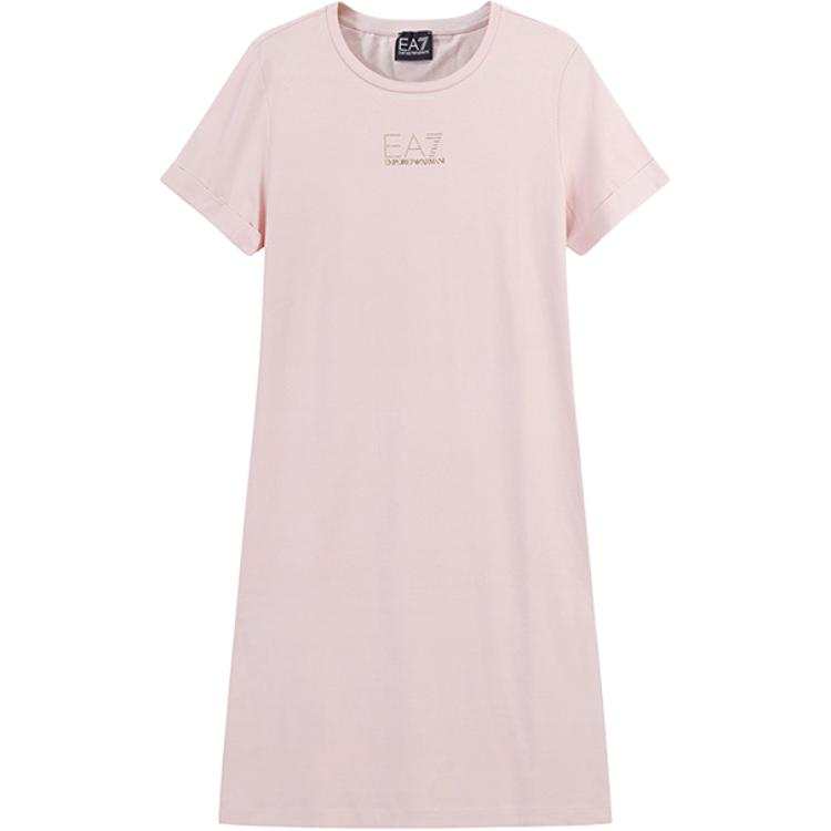 EMPORIO ARMANI EA7 SS24 Short Sleeved Dress Women's Light Pink