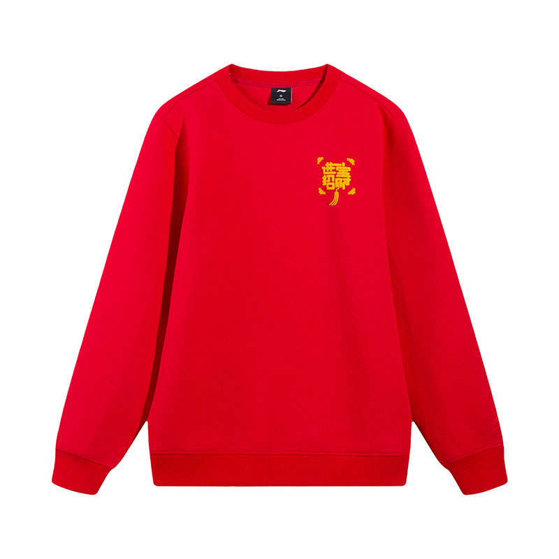 Li-Ning Li Ning Sweatshirts Men's Bull Red Crew Neck Moderate
