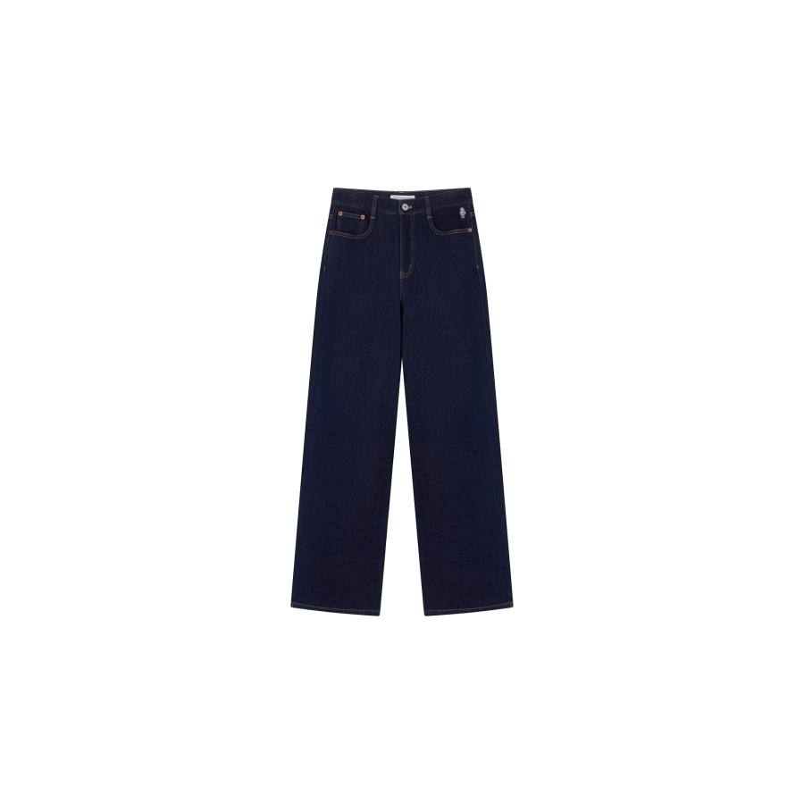 Teenie Weenie Jeans Women's Dark Blue Moderate Straight Fit Pants