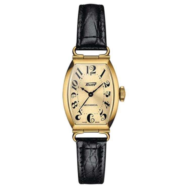 TISSOT Porto Collection Manual Mechanical Movement Women's Watch 22*30.1mm Gold Dial