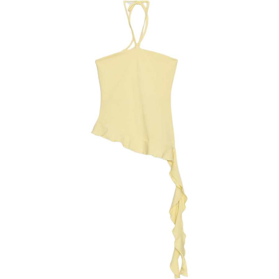 ZARA Camisoles Women's Yellow Moderate Lace Up