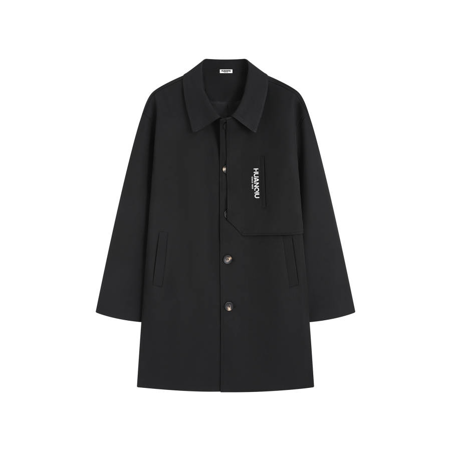 HUANQIU Trench Coats Unisex Lapel Moderate Other