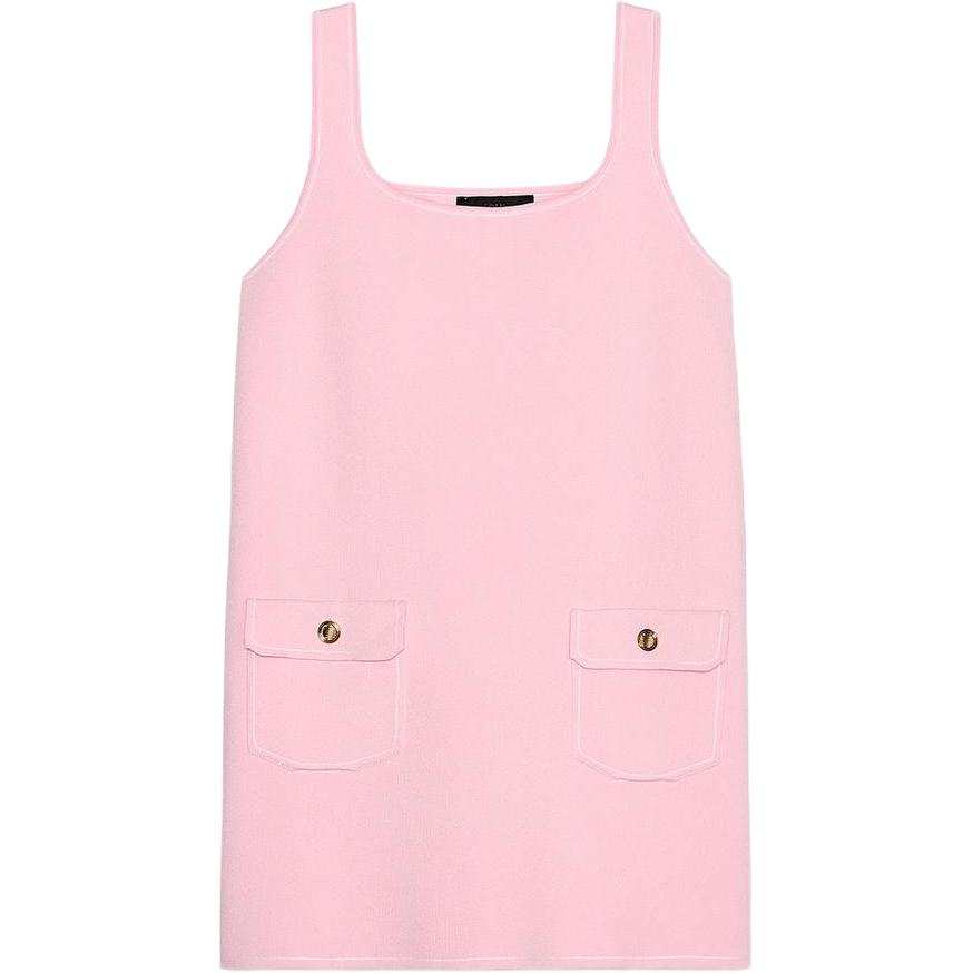 ZARA Sleeveless Dresses Women's Pink Square Collar Moderate Short Skirt