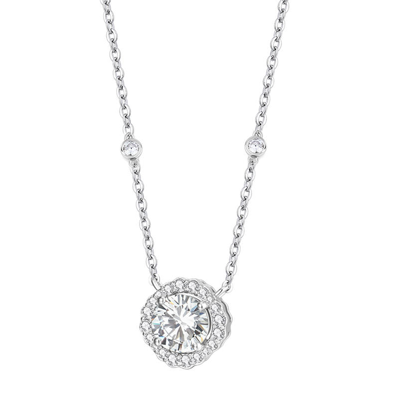 KADER 925 Sterling Silver, 999 Fine Silver, Synthetic Cubic Zirconia Necklaces Women's Box Good Luck