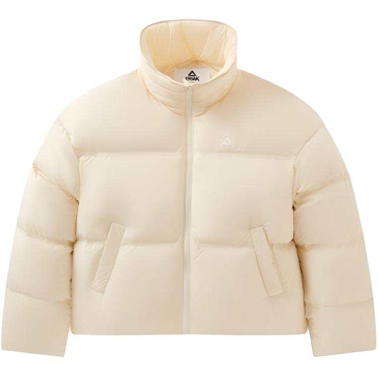 PEAK PEAK Down Jackets Women's Beige Yellow Stand Collar Thickened Puffer Jacket