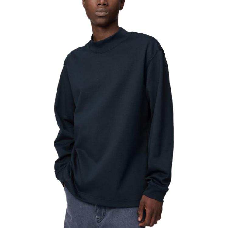 UNIQLO T Shirts Men's Marine Blue Half Turtleneck