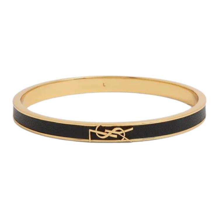 SAINT LAURENT SAINT LAURENT Logo Plaque Bracelet