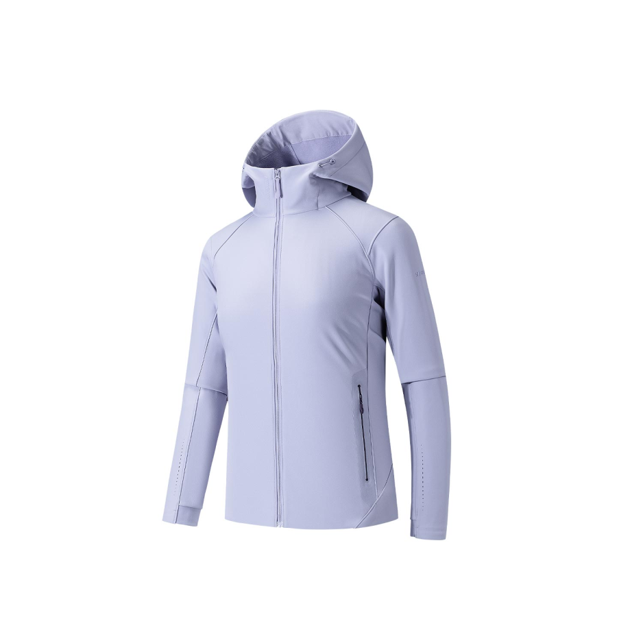 ANTA Jackets Women's Gray Dusty Purple Hooded Fleece Lined Other