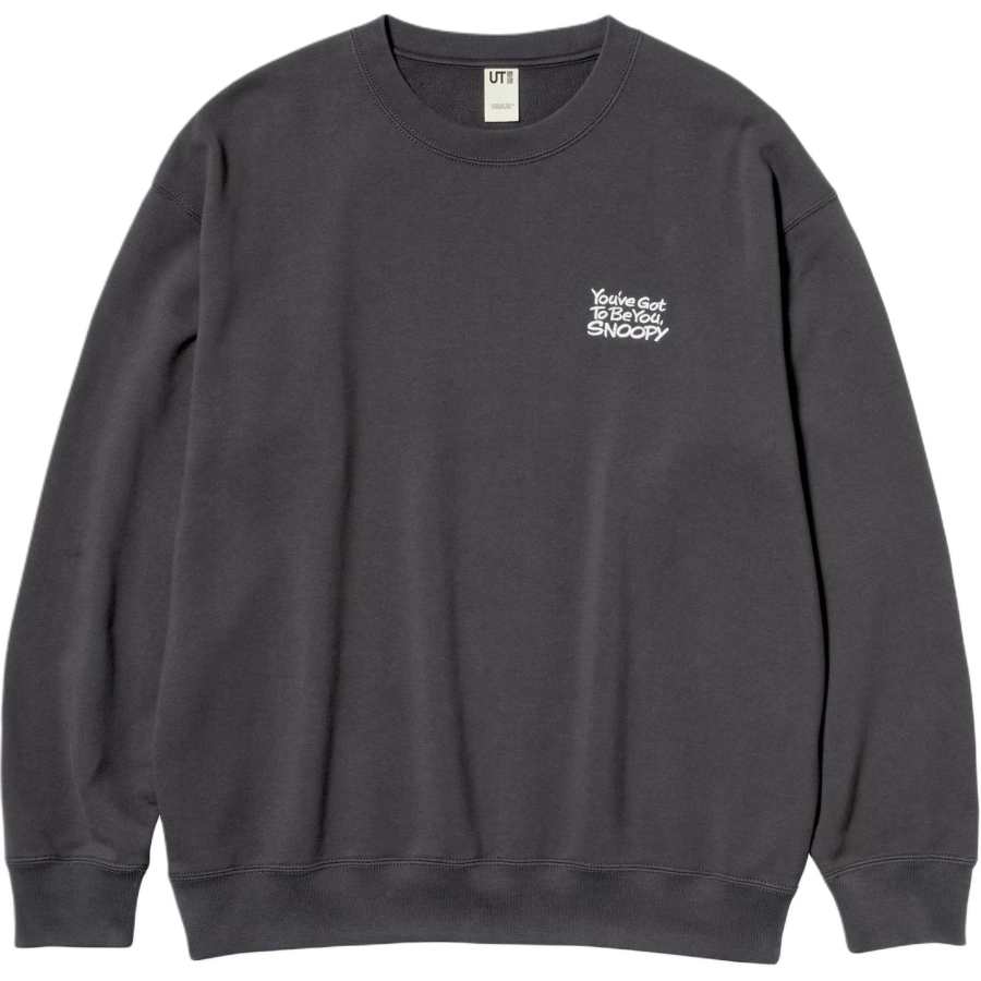 UNIQLO Sweatshirts Unisex Dark Gray Crew Neck Moderate
