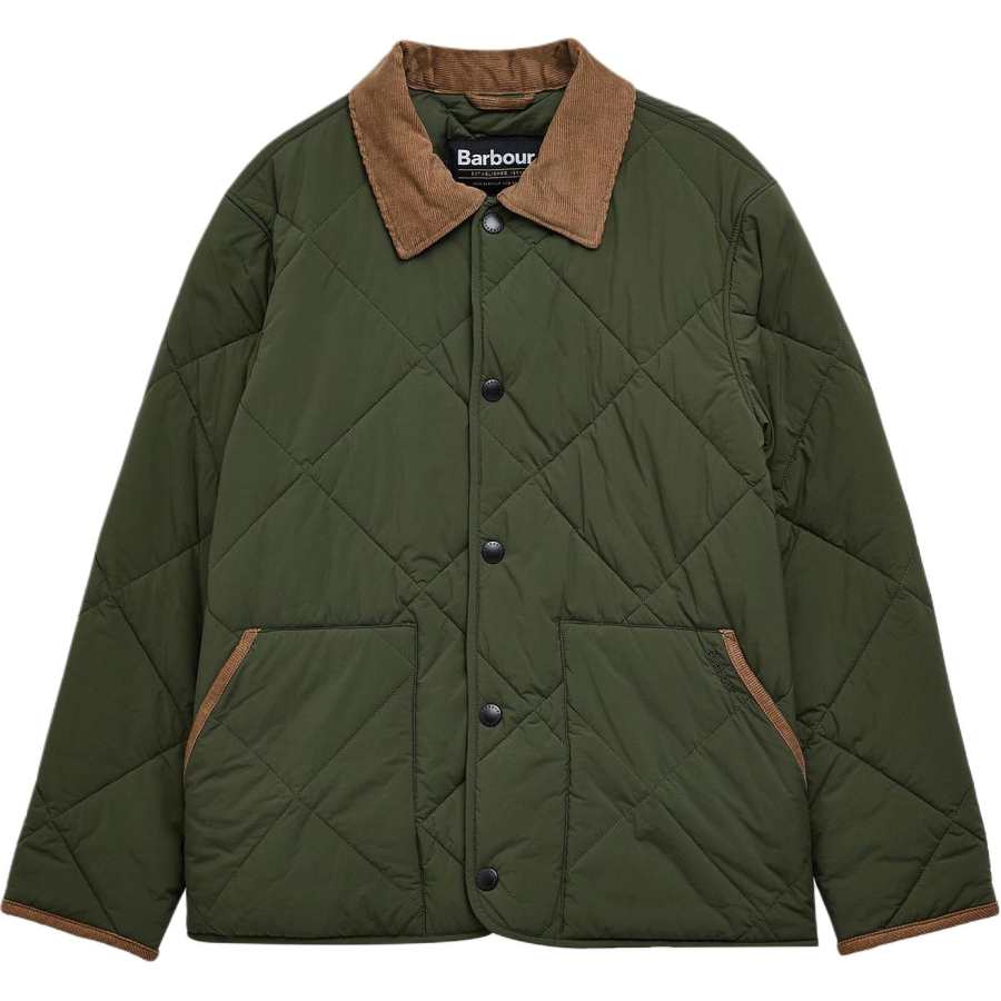 BARBOUR BARBOUR Jackets Men's Olive Green Lapel Moderate Other