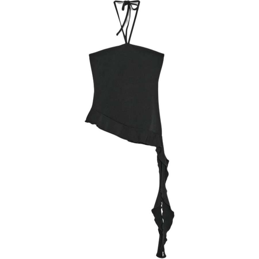 ZARA Camisoles Women's Black Moderate Halter Neck